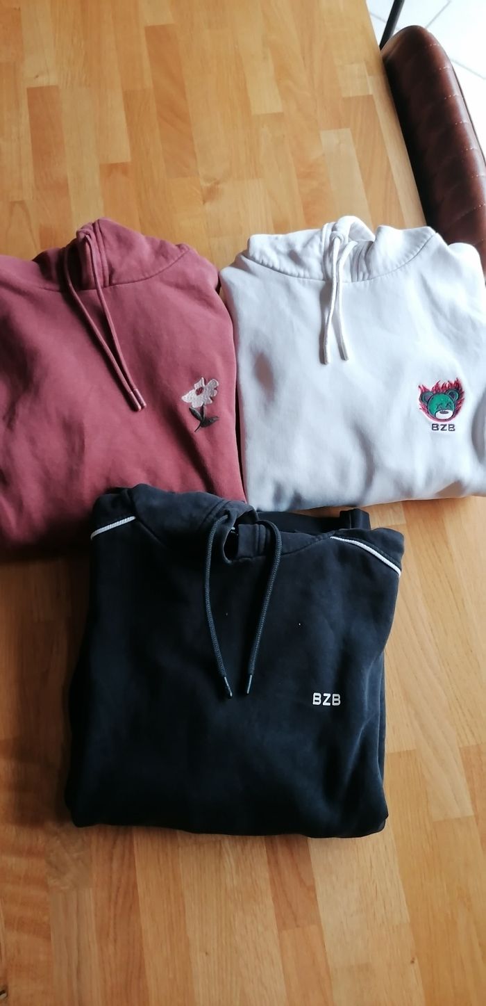 Lot 3 sweat capuche garçon 12 ans BZB