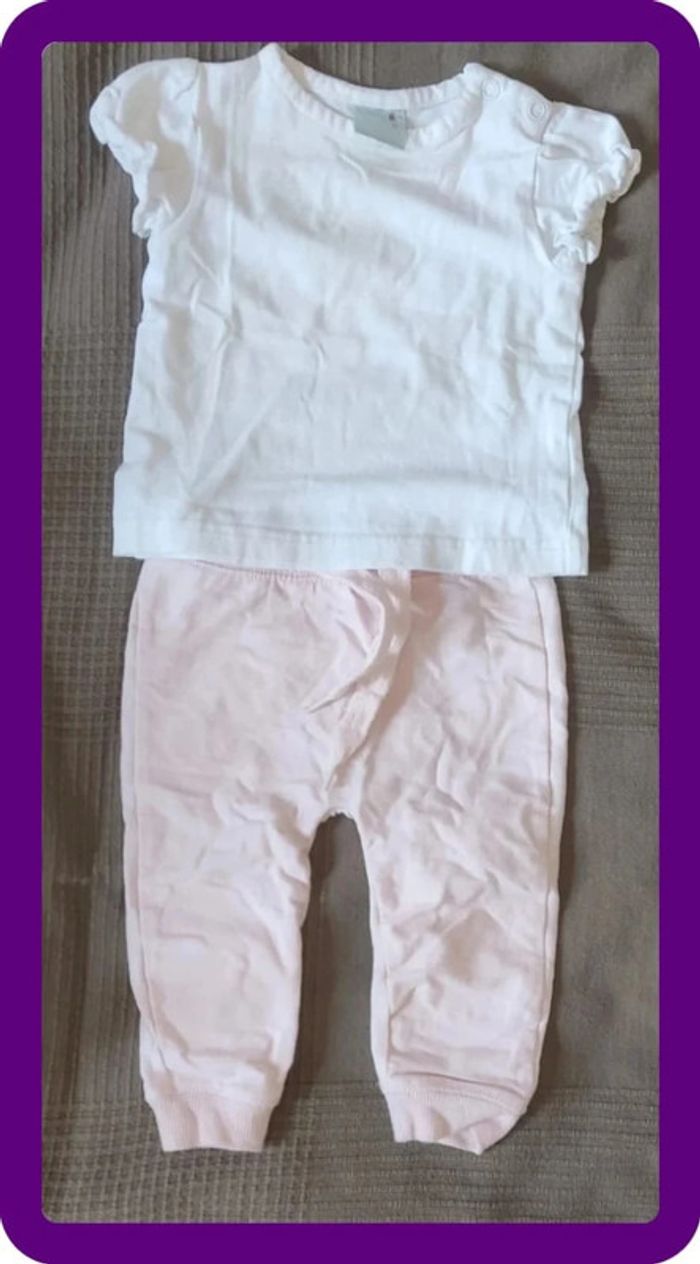 Ensemble t-shirt + pantalon fille 6 mois