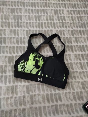 Brassière sport noir et jaune bonnet rembourré Under Armour taille xs