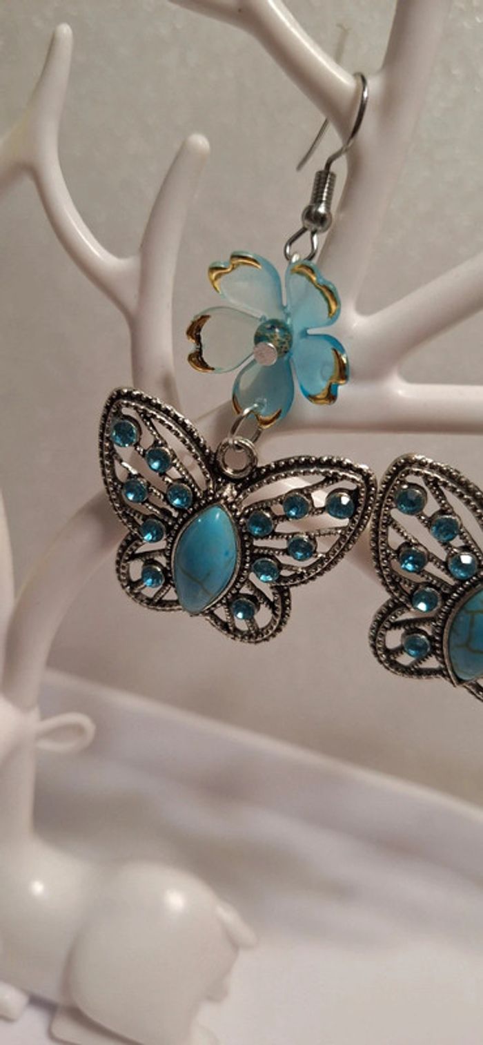 boucles d’oreilles papillon vintage - photo numéro 3