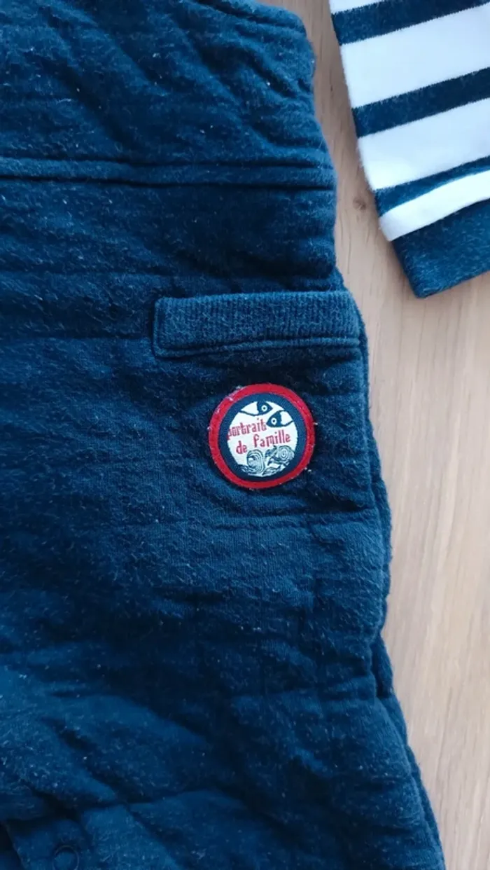 Ensemble salopette et tee shirt terre de marins taille 12 mois - photo numéro 4