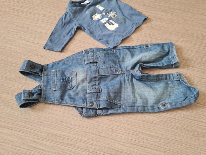 Salopette jeans obaibi et tee shirt obaibi 3 mois - photo numéro 4