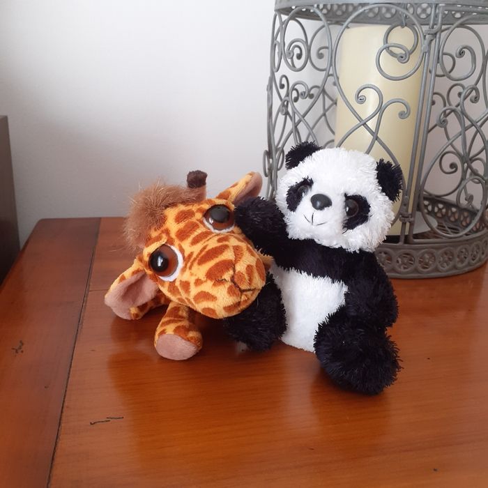 Peluches-doudous Bébés Panda et Girafe - photo numéro 2