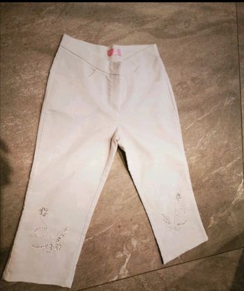 Pantacourt blanc femme S 36 neuf