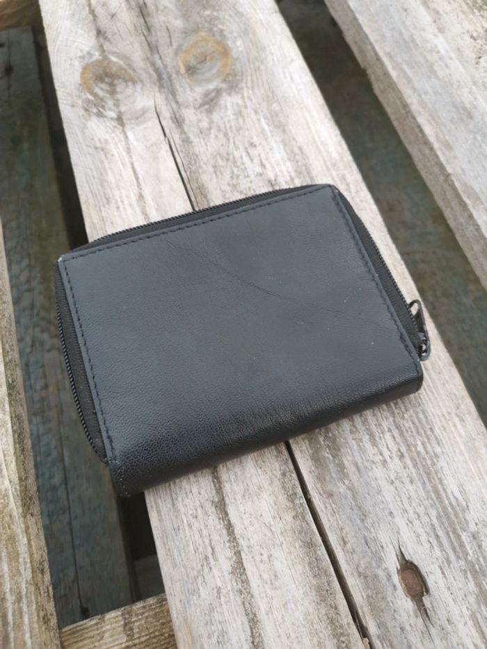 Porté monnaie simili cuir noir - photo numéro 2