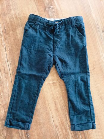 Pantalon en lin bleu 24 mois