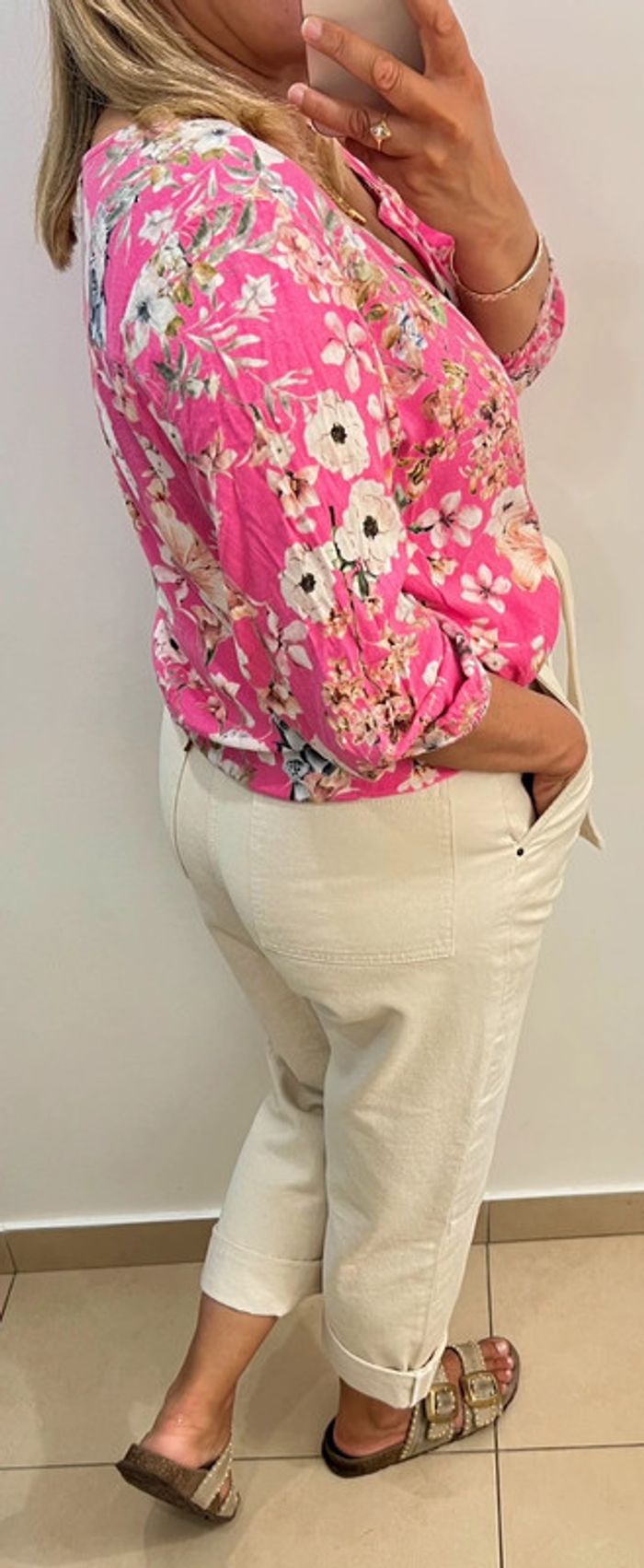 🌸 Blouse imprimée fleurs Made in Italy Taille Unique - photo numéro 7