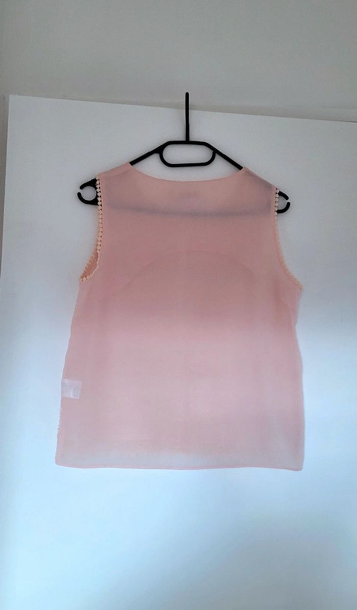 Joli Haut Débardeur rose saumon dentelé Vera & Lucy Taille S - photo numéro 4