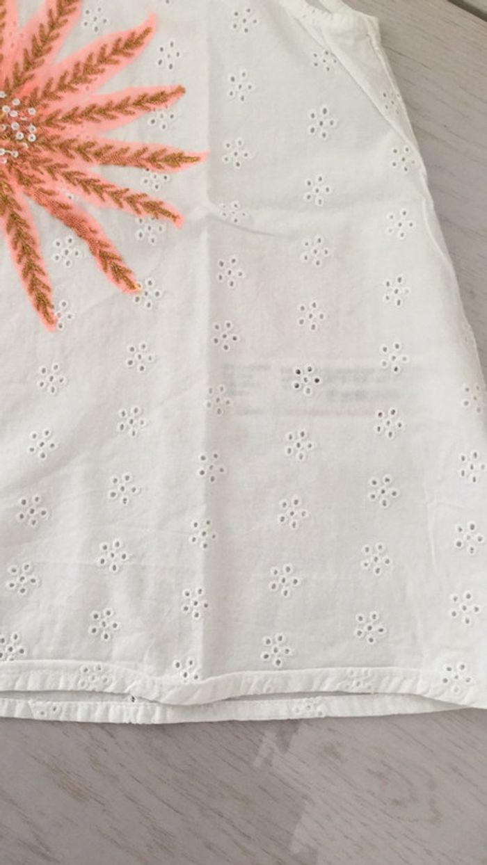 Débardeur blanc broderies 6 ans Orchestra - photo numéro 4