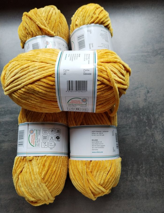 Lot de 5 pelotes Laine couleur moutarde - photo numéro 4