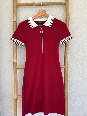 Robe pull bordeaux avec col