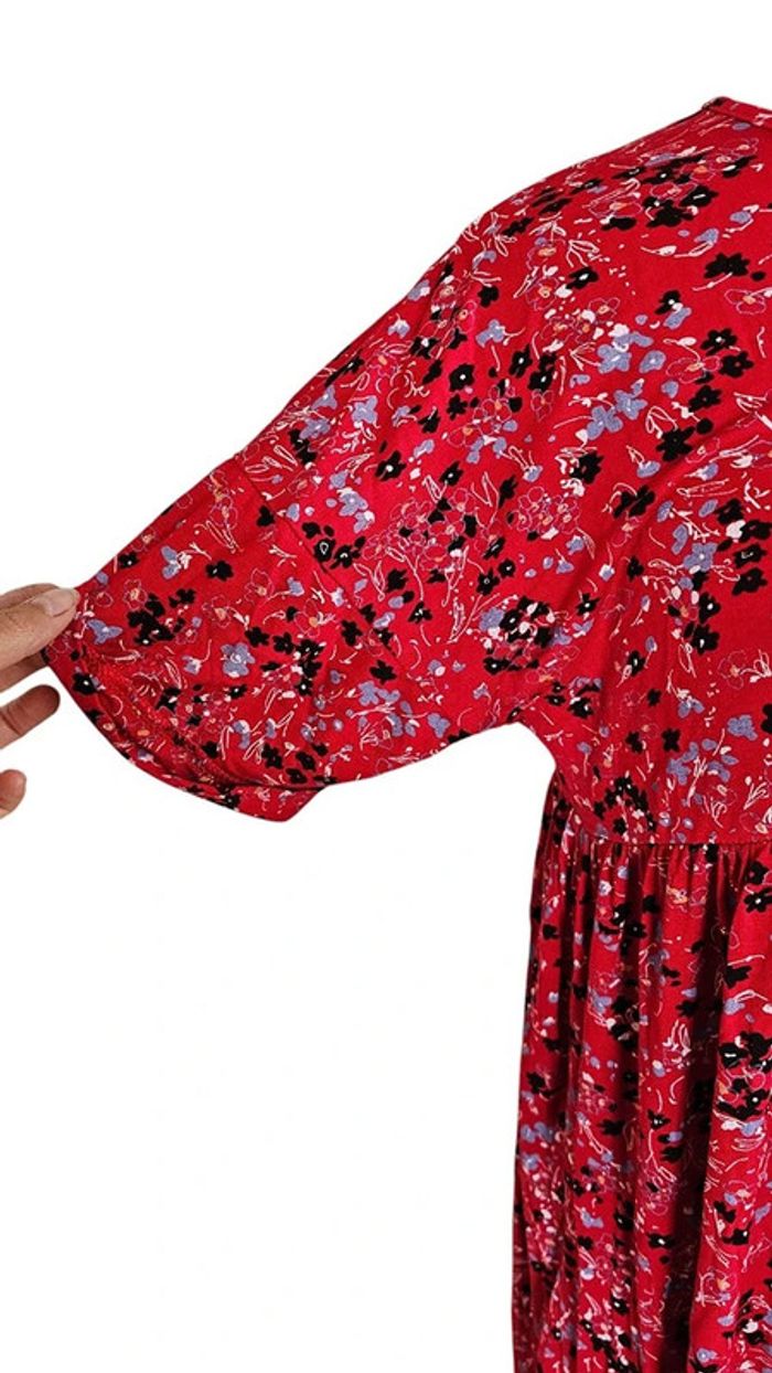 Robe midi Wednesday‘s Girl – S – Rouge à motifs floraux – État : Excellent - photo numéro 4