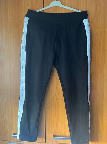 Pantalon à bande noir et blanc Bershka M