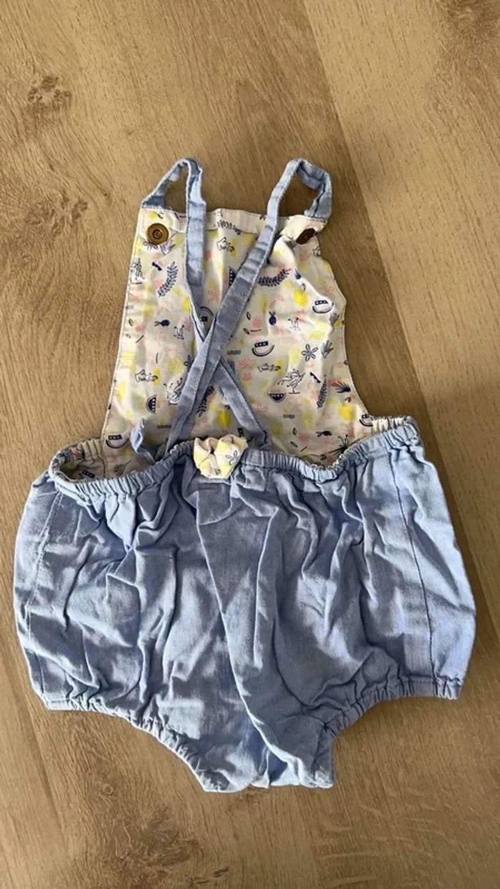 Combishort salopette brettelles dos croisés - photo numéro 2