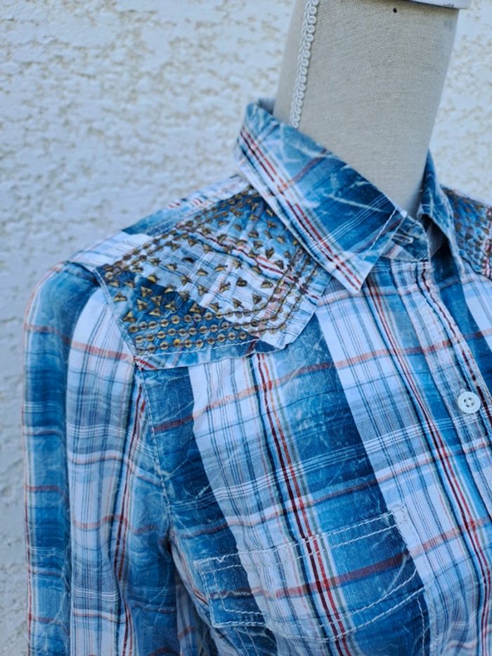 Chemise carreaux femme Tommy Hilfiger t. L - photo numéro 2