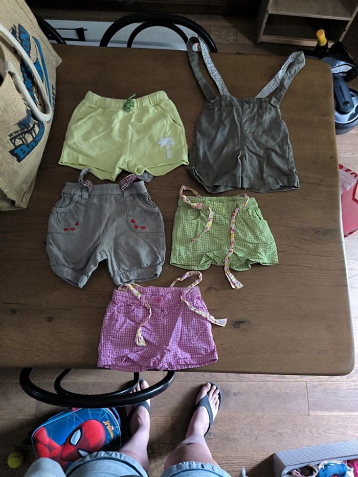 Lot de 6 shorts fille taille 12 mois