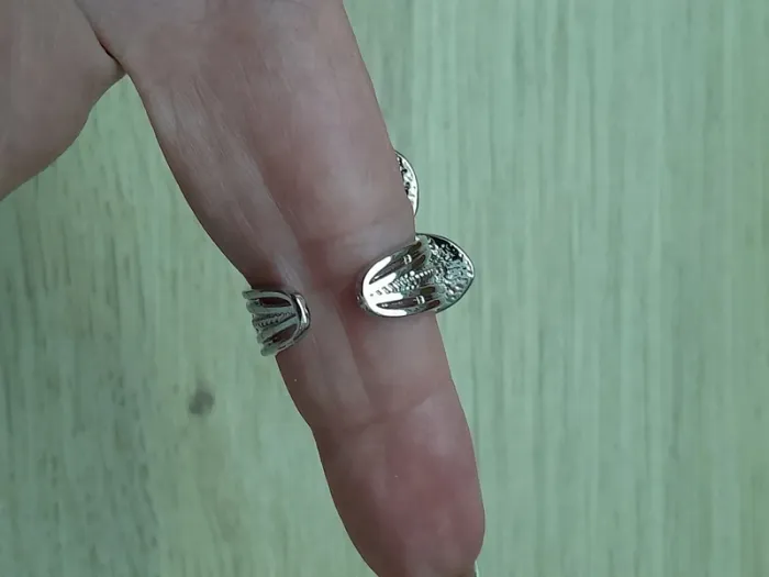 Bague fleur, réglable, style Bohème, couleur argentée - photo numéro 3