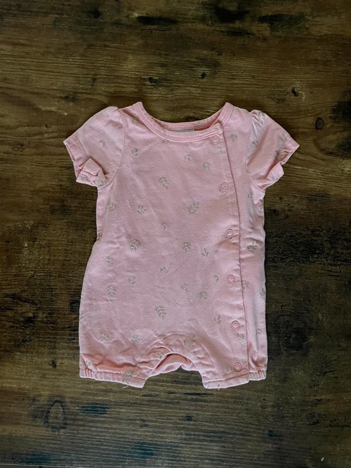 Combinaison courte rose saumon à motifs brillants - photo numéro 3