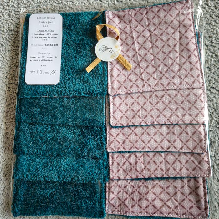 10 lingettes lavables 12x12 cm