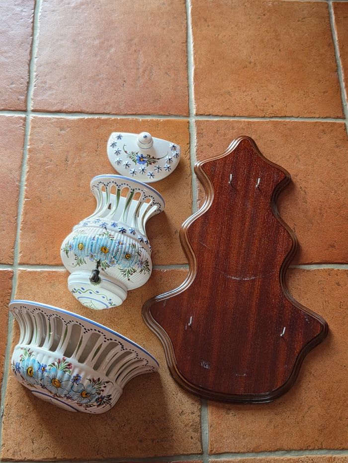 Fontaine décorative blanche et bleu - photo numéro 2