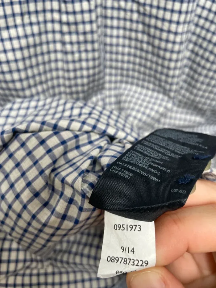 Tommy Hilfiger checkered shirt blue white Mens XL - photo numéro 8