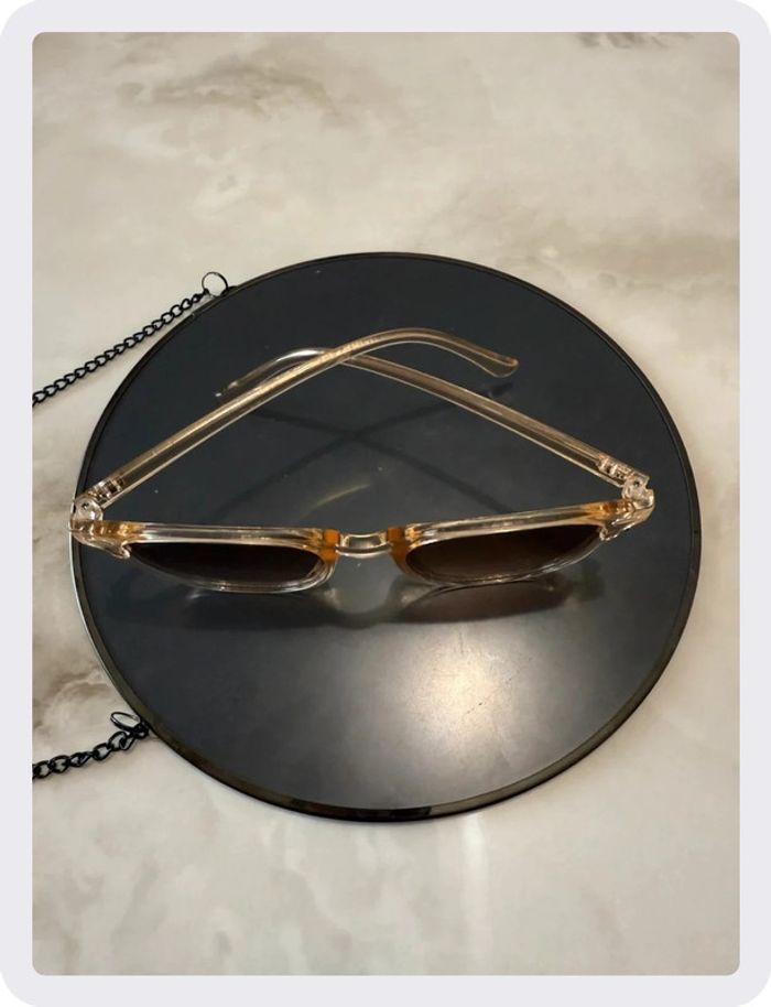 Lunette de soleil beige bronzé - photo numéro 4