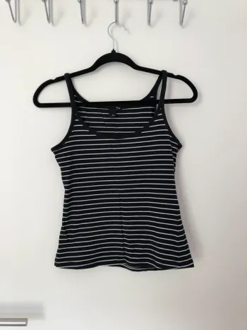 Top à bretelles noir à rayures H&M taille S