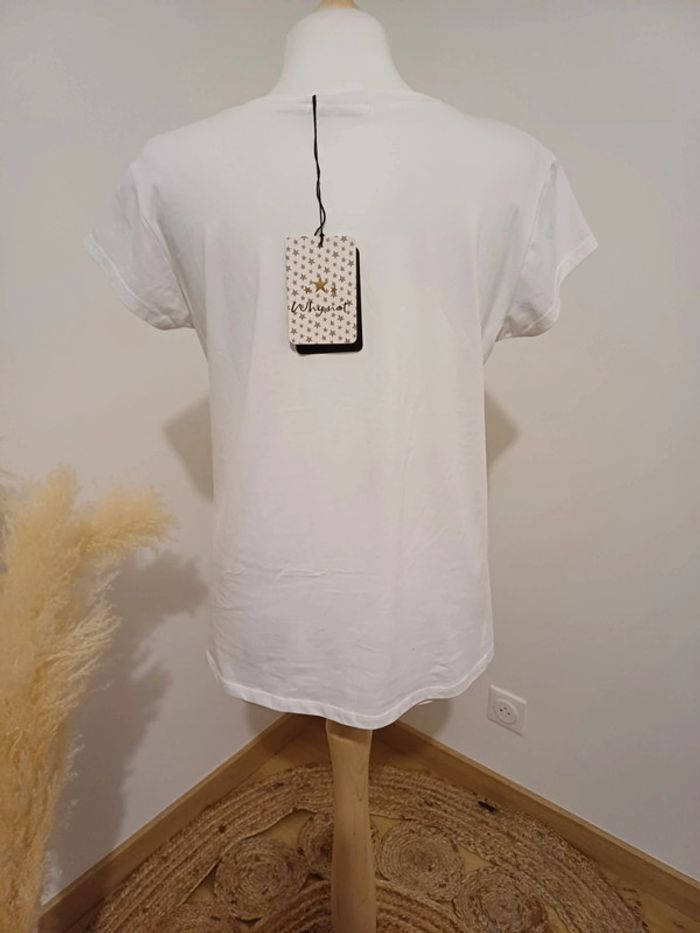 T-Shirt blanc neuf avec motifs Made with Love taille S/M 36/38 - photo numéro 5