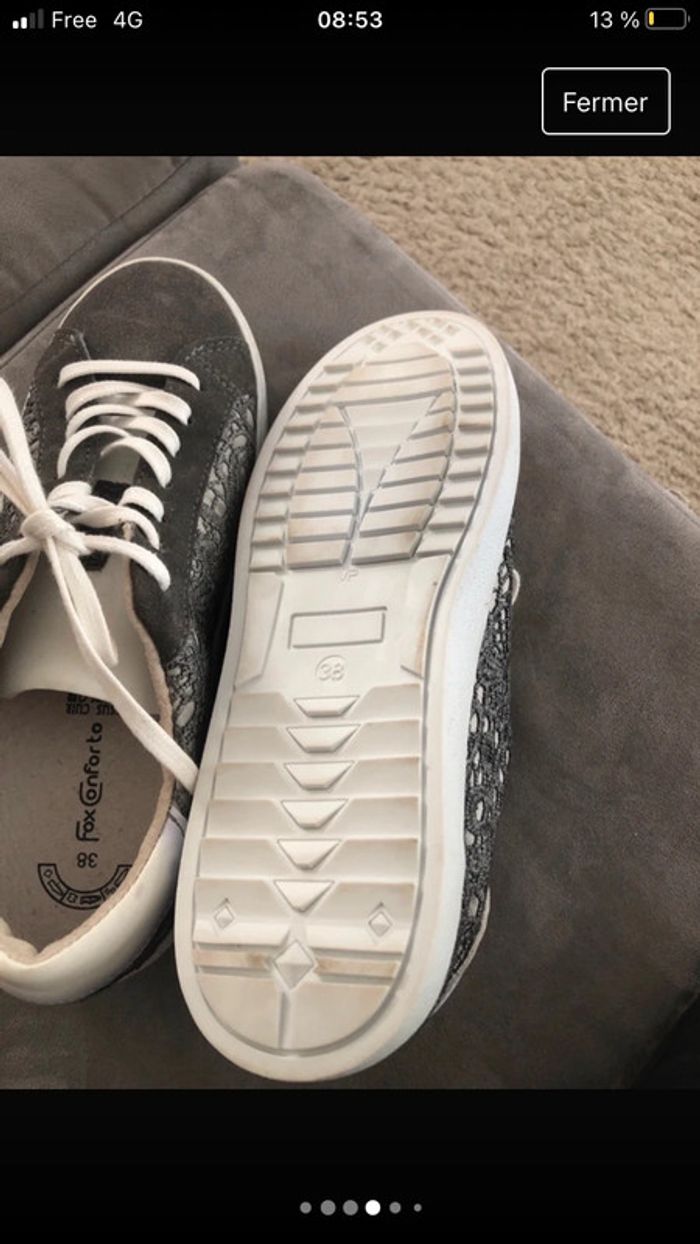 Baskets taille 38 fox cuir - photo numéro 4