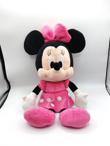 Grande peluche souris Minnie 55 cm Disney Nicotoy robe rose pois blanc doudou