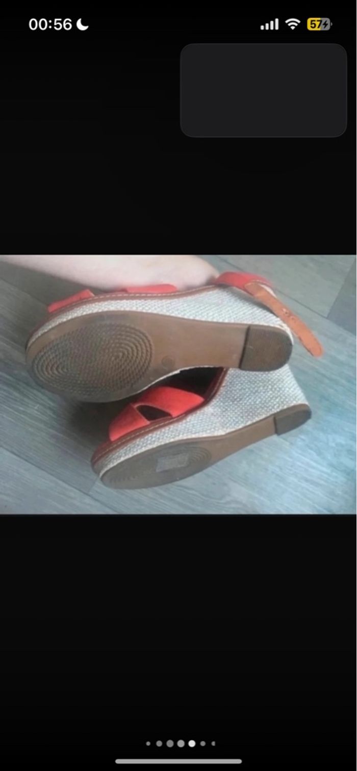 Chaussures compensées pour femme taille 36 couleur rouge - photo numéro 6