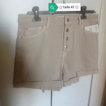 🌸Short jean beige taille haute Taille 42 "Mango" Tendance 2023 Neuf 🌸