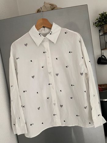 Chemise blanche coeur noir 38