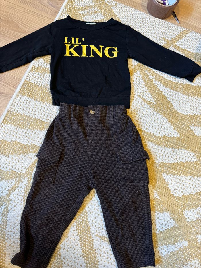 T shirt manches longues et pantalon marron velours