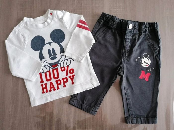 Ensemble T Shirt manches longues/ pantalon Mickey Disney 3 mois