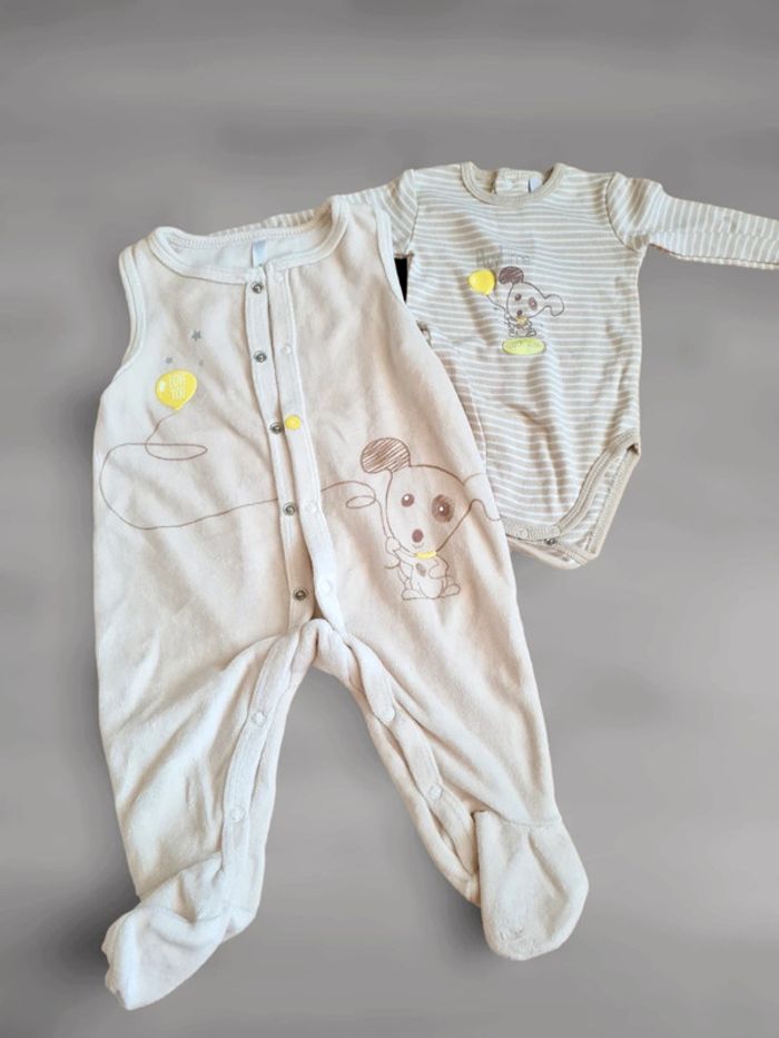 Ensemble 2 pièces grenouillère bodie garçon fille