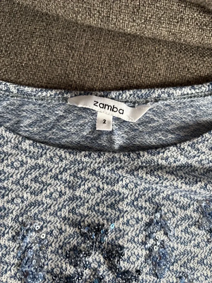 Sweats manche 3/4 pailleté - photo numéro 3