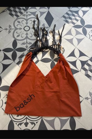 Sac besace neuve actuelle tendance totebag pampilles bois perles