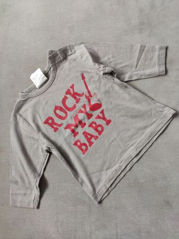 Tee shirt manches longues gris 6 mois