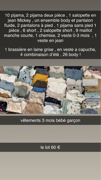 lot vêtement bébé