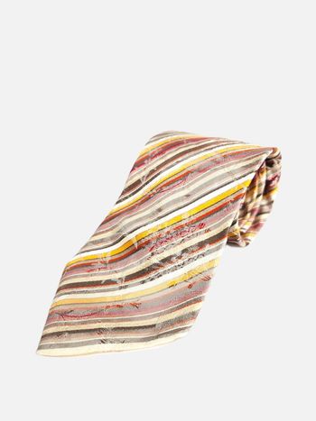 Cravate Pierre Cardin Homme - 100% Soie - Rayures Multicolores & Abstraites