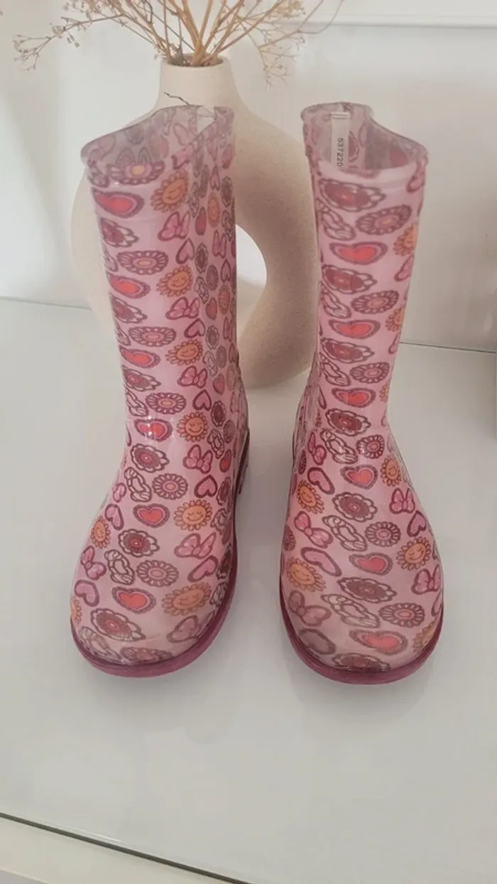 Bottes de pluie rose Minnie taille 29 - photo numéro 3