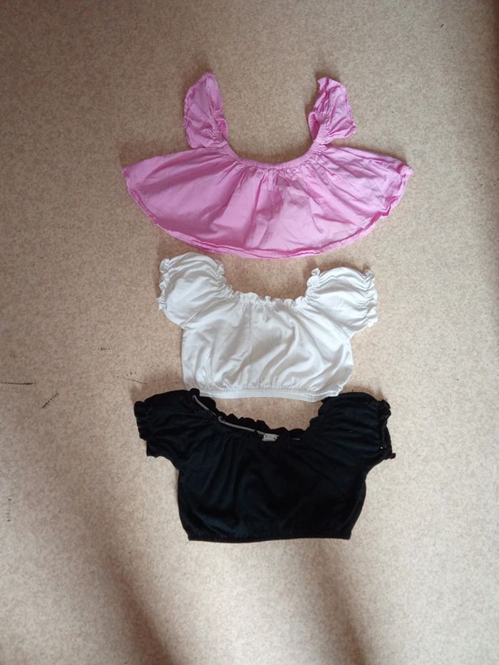 Lot de 5 magnifiques crop top - noir/banc/rrose/rouge/bleu - Shein/Samgami baby- Taille 18-24Mois - photo numéro 4