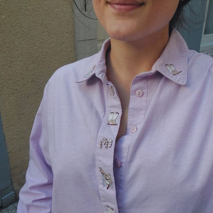 Chemise Vintage brodée taille M - photo numéro 2