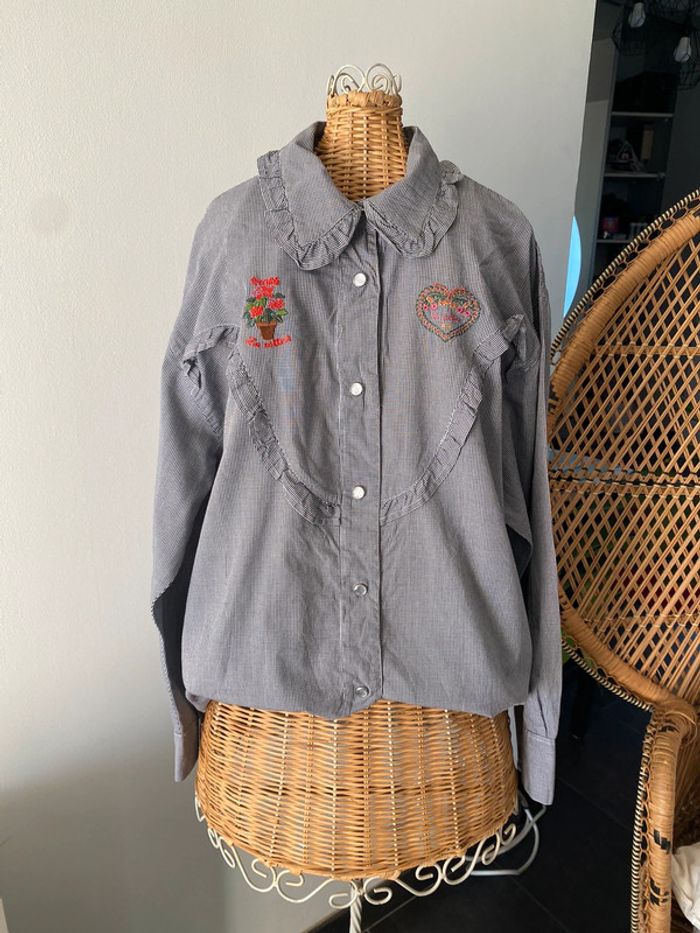 Chemise Ventilo La Colline vichy noir et blanc taille M - photo numéro 10