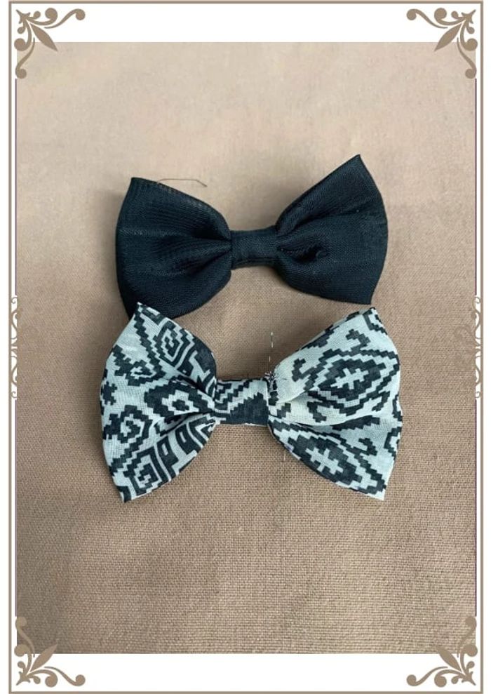 Lot de 2 pinces nœuds noir et blanc