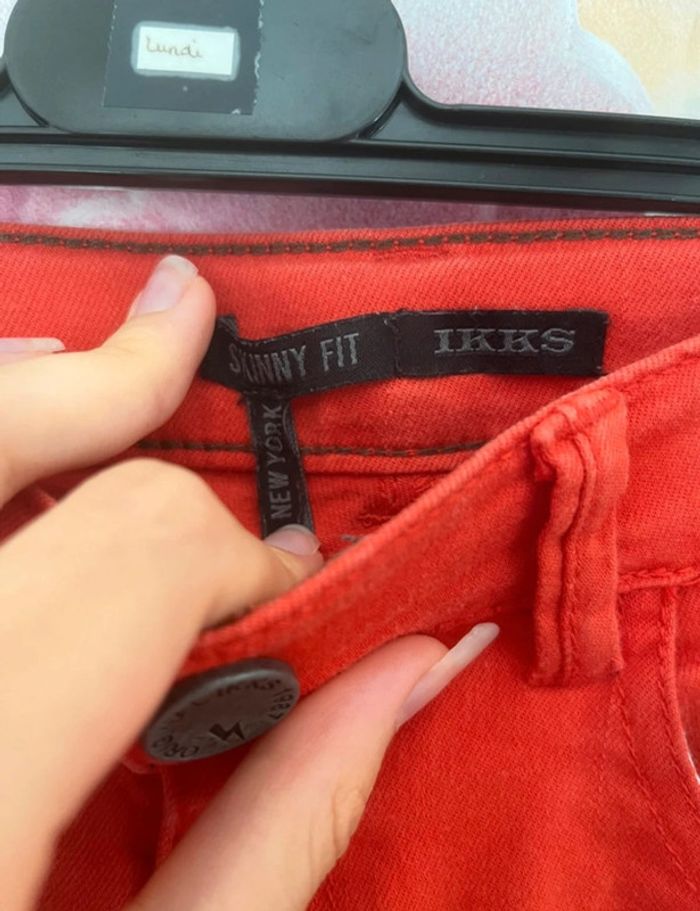 Pantalon skinny fit, rouge/orange, IKKS , 14 ans - photo numéro 6