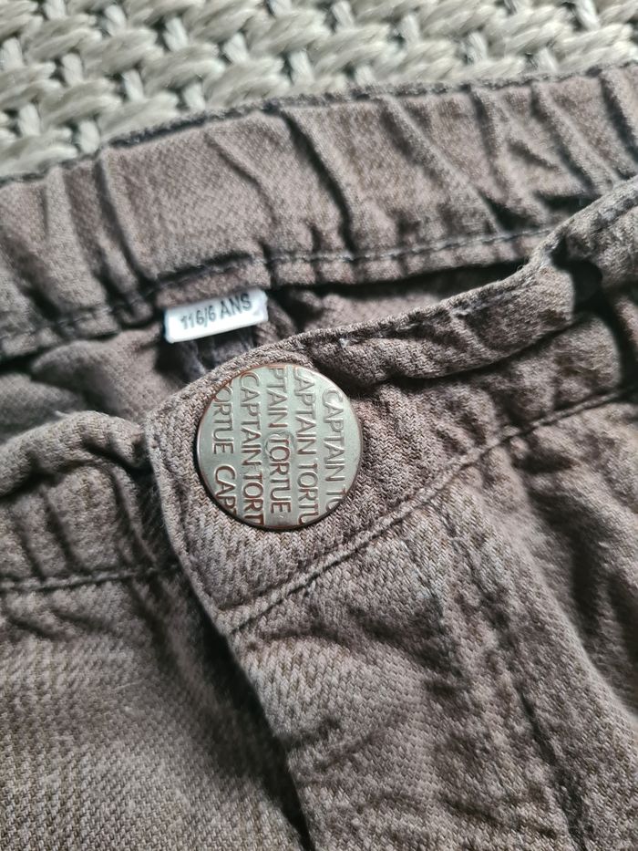 Pantacourt long cargo marron kaki fille - 6 ans - photo numéro 9