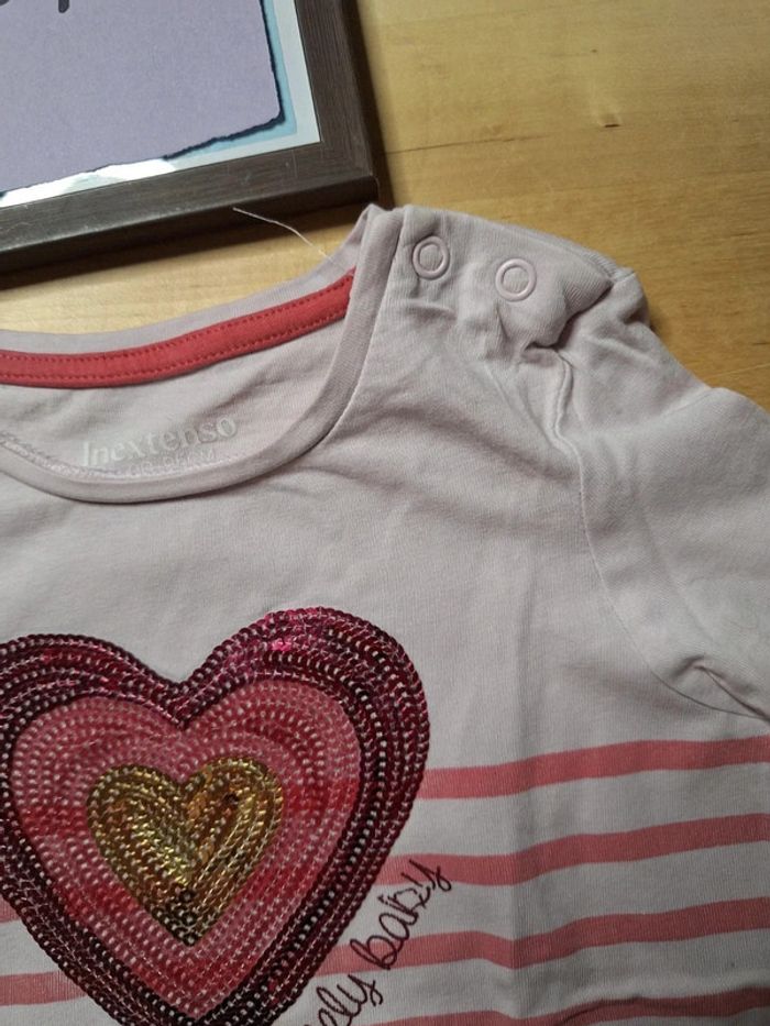 T-shirt manches longues pour fille taille 24 mois Marque in extenso très bon état - photo numéro 4