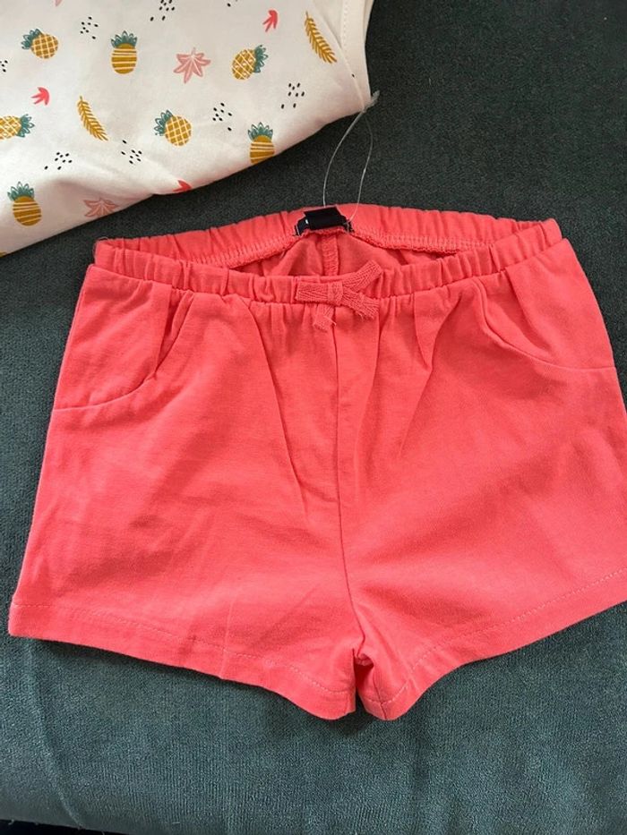 ensemble été short tee shirt 12 mois neuf - photo numéro 2